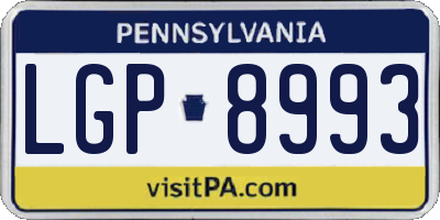 PA license plate LGP8993