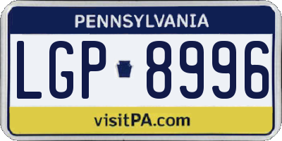 PA license plate LGP8996