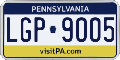 PA license plate LGP9005