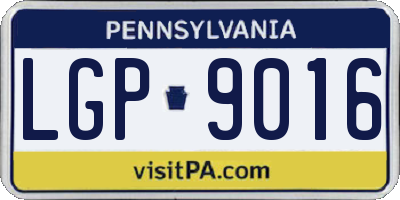 PA license plate LGP9016