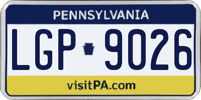 PA license plate LGP9026