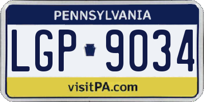 PA license plate LGP9034