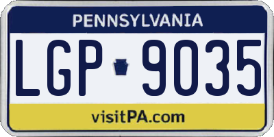 PA license plate LGP9035