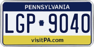 PA license plate LGP9040