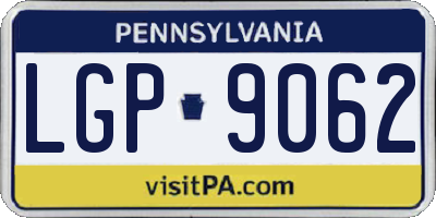 PA license plate LGP9062