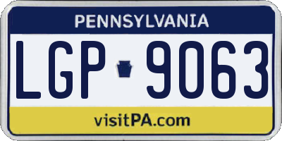 PA license plate LGP9063