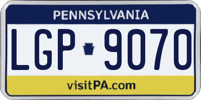 PA license plate LGP9070