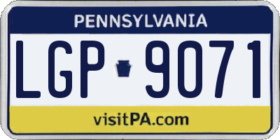 PA license plate LGP9071