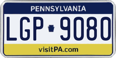 PA license plate LGP9080