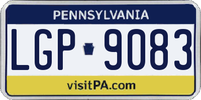 PA license plate LGP9083