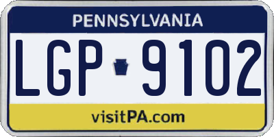 PA license plate LGP9102