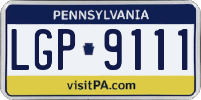 PA license plate LGP9111