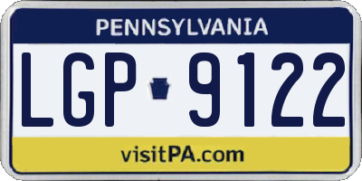 PA license plate LGP9122