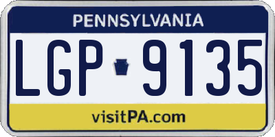 PA license plate LGP9135