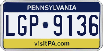 PA license plate LGP9136