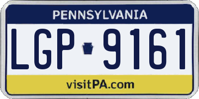 PA license plate LGP9161
