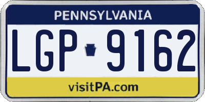 PA license plate LGP9162