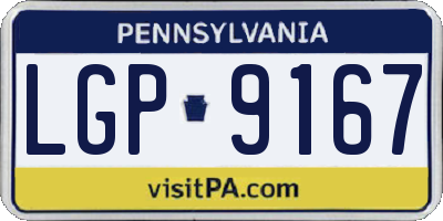PA license plate LGP9167