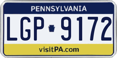 PA license plate LGP9172