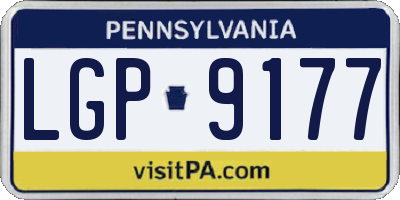 PA license plate LGP9177