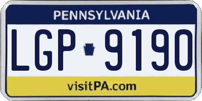 PA license plate LGP9190