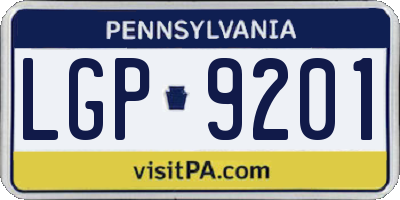 PA license plate LGP9201
