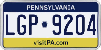 PA license plate LGP9204