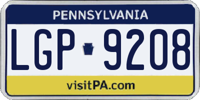 PA license plate LGP9208