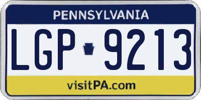 PA license plate LGP9213