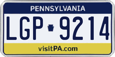 PA license plate LGP9214