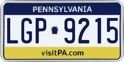 PA license plate LGP9215