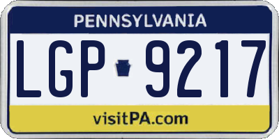 PA license plate LGP9217