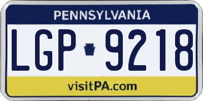 PA license plate LGP9218