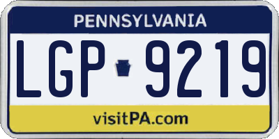 PA license plate LGP9219