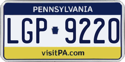 PA license plate LGP9220
