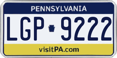 PA license plate LGP9222