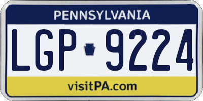 PA license plate LGP9224