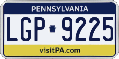 PA license plate LGP9225