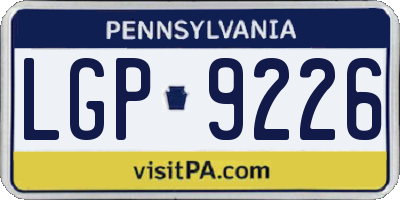 PA license plate LGP9226