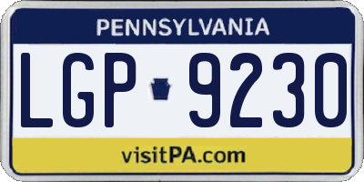 PA license plate LGP9230