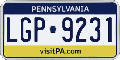 PA license plate LGP9231