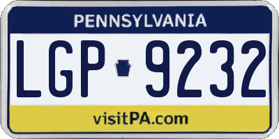 PA license plate LGP9232