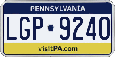 PA license plate LGP9240