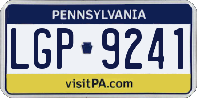 PA license plate LGP9241