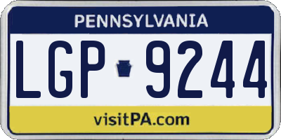 PA license plate LGP9244