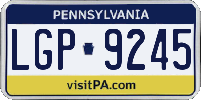 PA license plate LGP9245