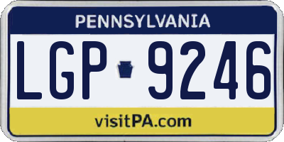 PA license plate LGP9246