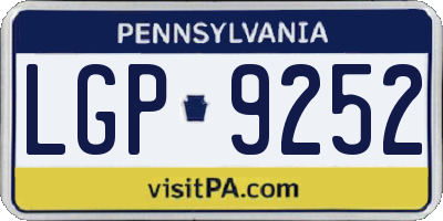PA license plate LGP9252