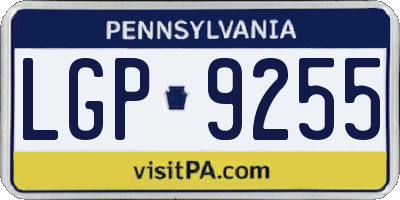 PA license plate LGP9255