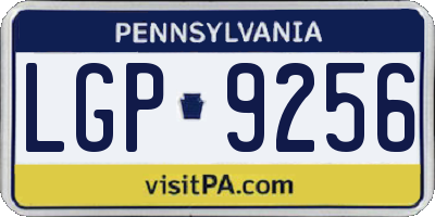 PA license plate LGP9256